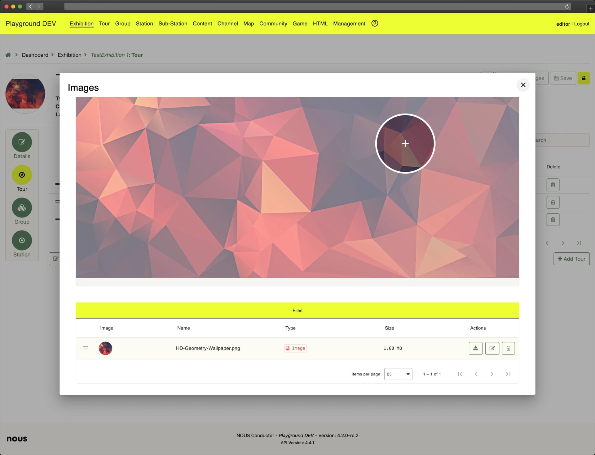 Media library with image management